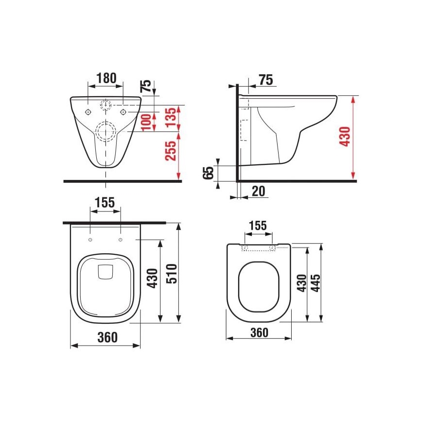 JIKA H8666140000001 - Vas WC suspendat DEEP din ceramică, alb + Capac WC SoftClose DEEP din duroplast, alb