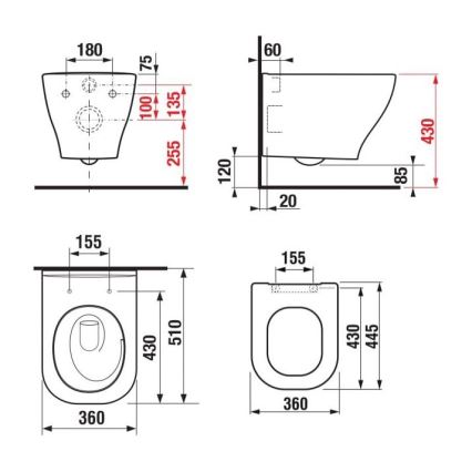 JIKA H8666180000001 - Vas WC suspendat DEEP, ceramică, alb + capac WC SoftClose DEEP, duroplast, alb
