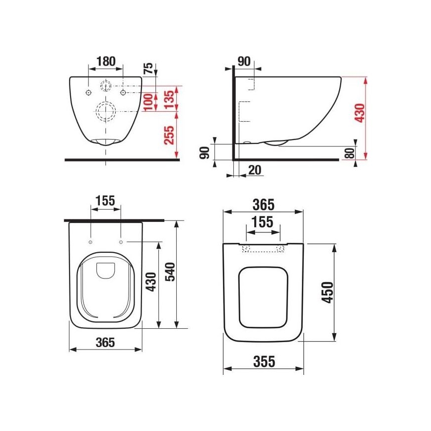 JIKA H8669540000001 - Vas WC suspendat PURE, ceramică, alb + Capac WC SoftClose PURE, duroplast, alb