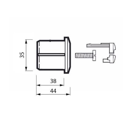 JIKA H8913630000001 - Buton de acționare dual LYRA/DEEP, crom lucios