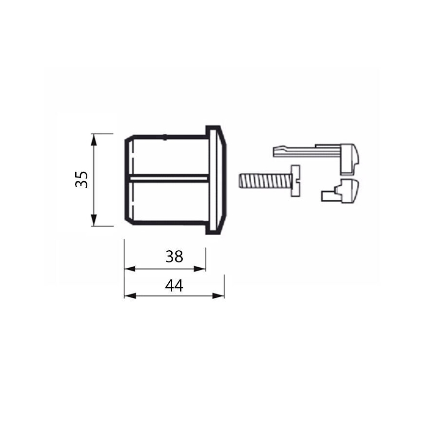 JIKA H8913630000001 - Buton de acționare dual LYRA/DEEP, crom lucios