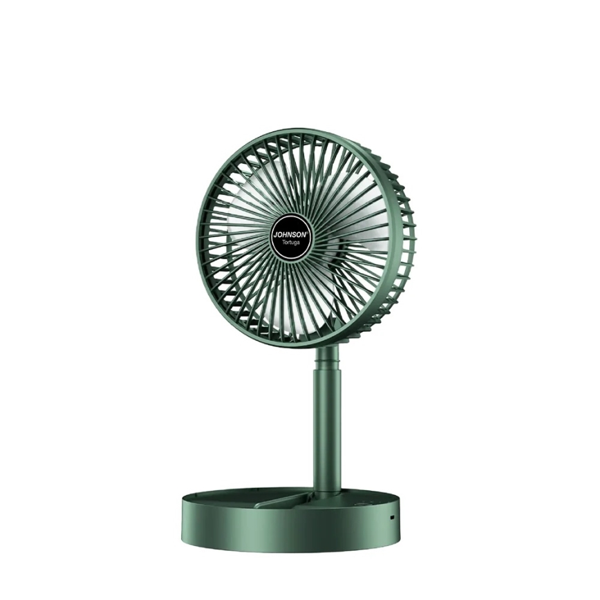 JOHNSON - Ventilator de birou reîncărcabil TORTUGA 5W/3,7V 1200 mAh, diametru 16,5 cm, verde