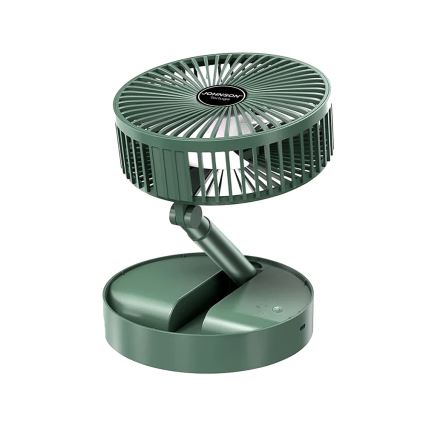 JOHNSON - Ventilator de birou reîncărcabil TORTUGA 5W/3,7V 1200 mAh, diametru 16,5 cm, verde