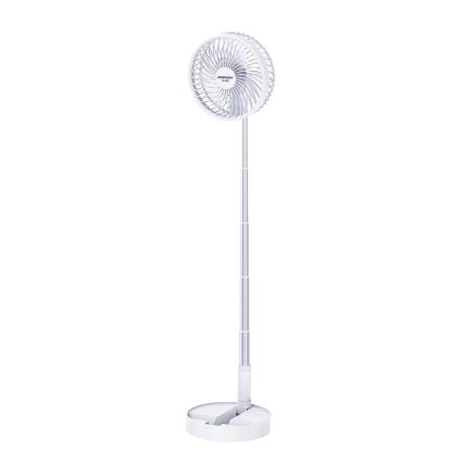 JOHNSON - Ventilator de masă reîncărcabil GIRAFFA 5W/3,7V 1200 mAh Ø 20 cm alb