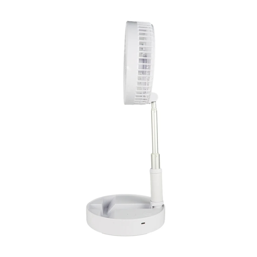 JOHNSON - Ventilator de masă reîncărcabil GIRAFFA 5W/3,7V 1200 mAh Ø 20 cm alb