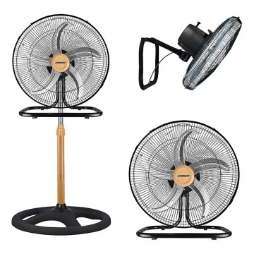 JOHNSON - Ventilator de podea 3 în 1 WOOD 80W/230V 130 cm negru/bej