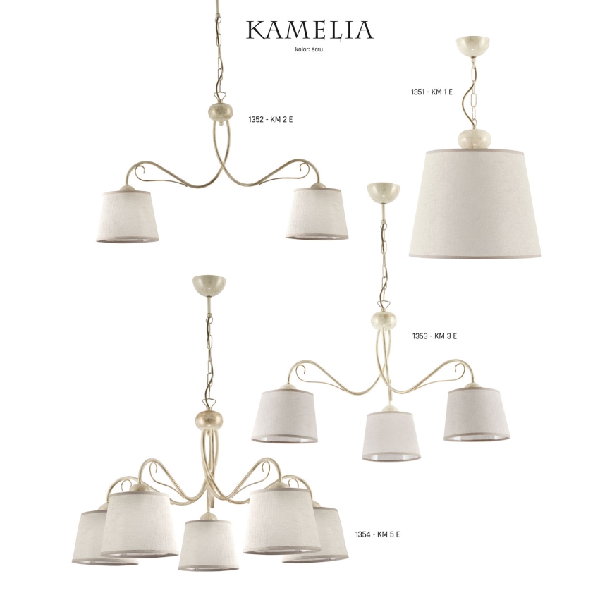 Jupiter 1353 - KM 3 E - Candelabru suspendat pe lanț KAMELIA 3xE27/60W/230V