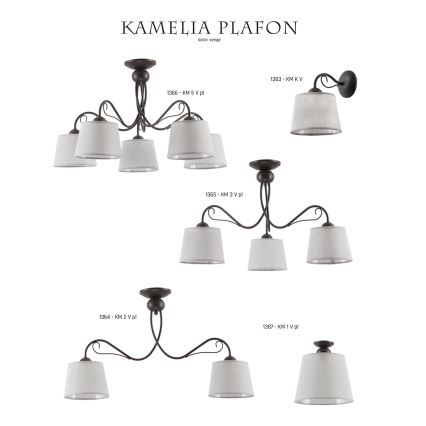 Jupiter 1365 - KM 3 PV - Plafonier KAMELIA 3xE27/60W/230V