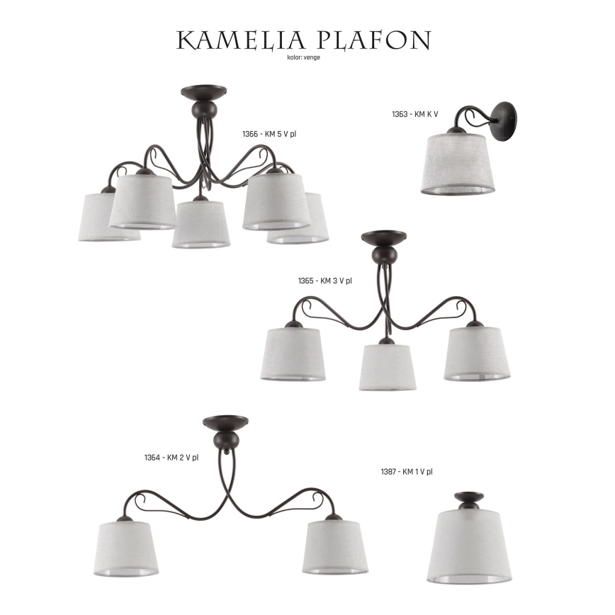 Jupiter 1365 - KM 3 PV - Plafonier KAMELIA 3xE27/60W/230V