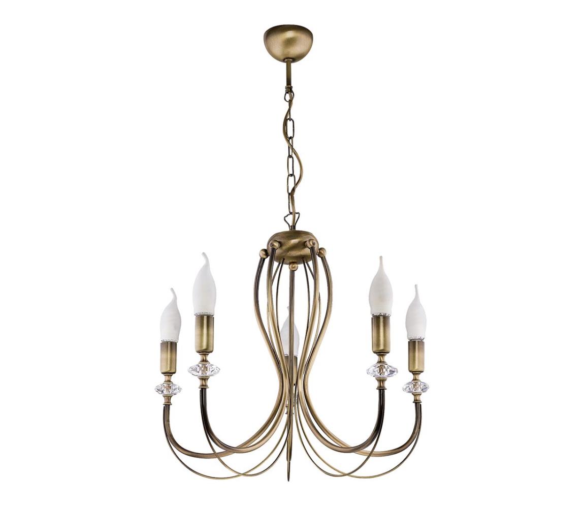 Jupiter 1611 - Lustră pe lan? MELODY 5xE14/40W/230V alamă patină