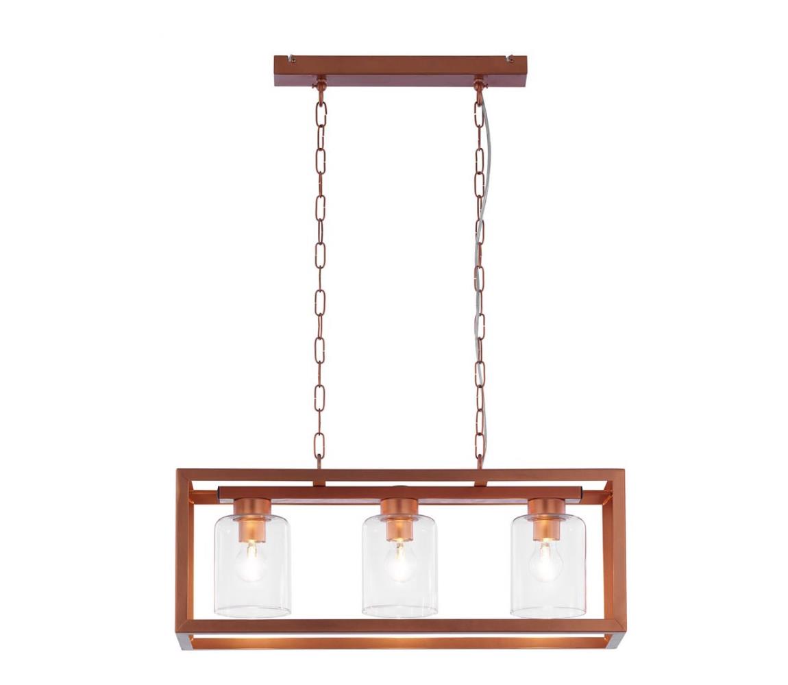 Jupiter 1803 - MC3 - Lustră pe lanț MACARI 3xE27/60W/230V de cupru