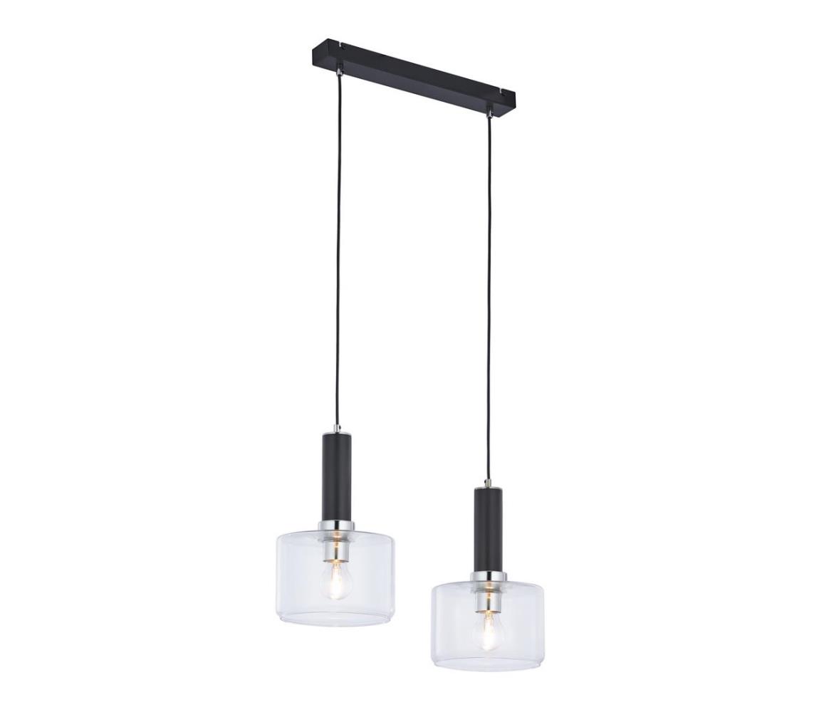 Jupiter 1856 - VA2 - Lustră pe cablu VANES 2xE27/60W/230V argintiu/negru