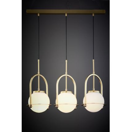 Jupiter 1917 - Lustră suspendată pe cablu ROSSO 3xE27/15W/230V aurie