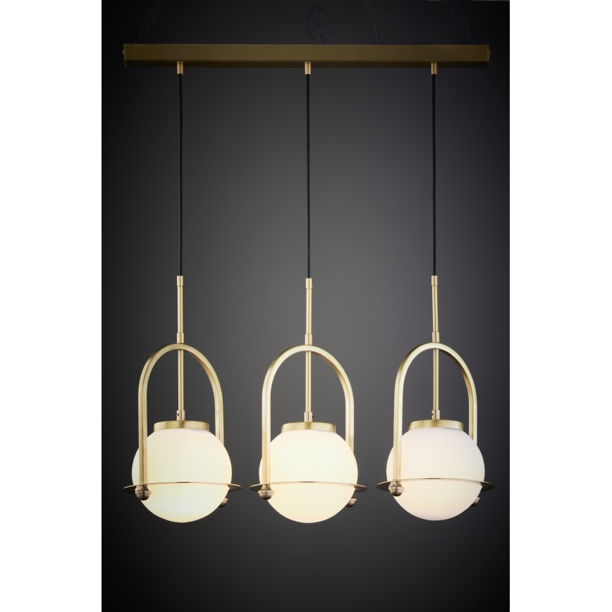 Jupiter 1917 - Lustră suspendată pe cablu ROSSO 3xE27/15W/230V aurie