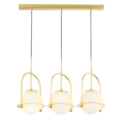 Jupiter 1917 - Lustră suspendată pe cablu ROSSO 3xE27/15W/230V aurie