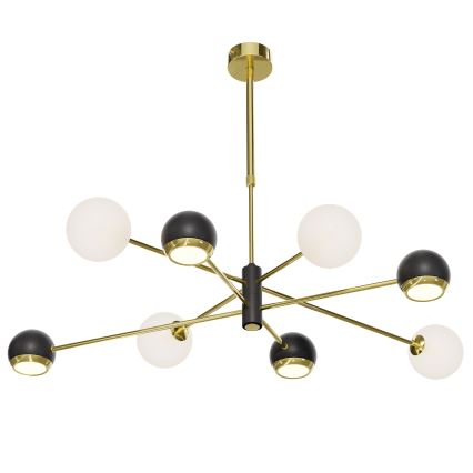 Jupiter 1971 - Lustru pe tijă MOKA 4xGU10/10W/230V + 4xG9/10W/230V auriu/negru/alb
