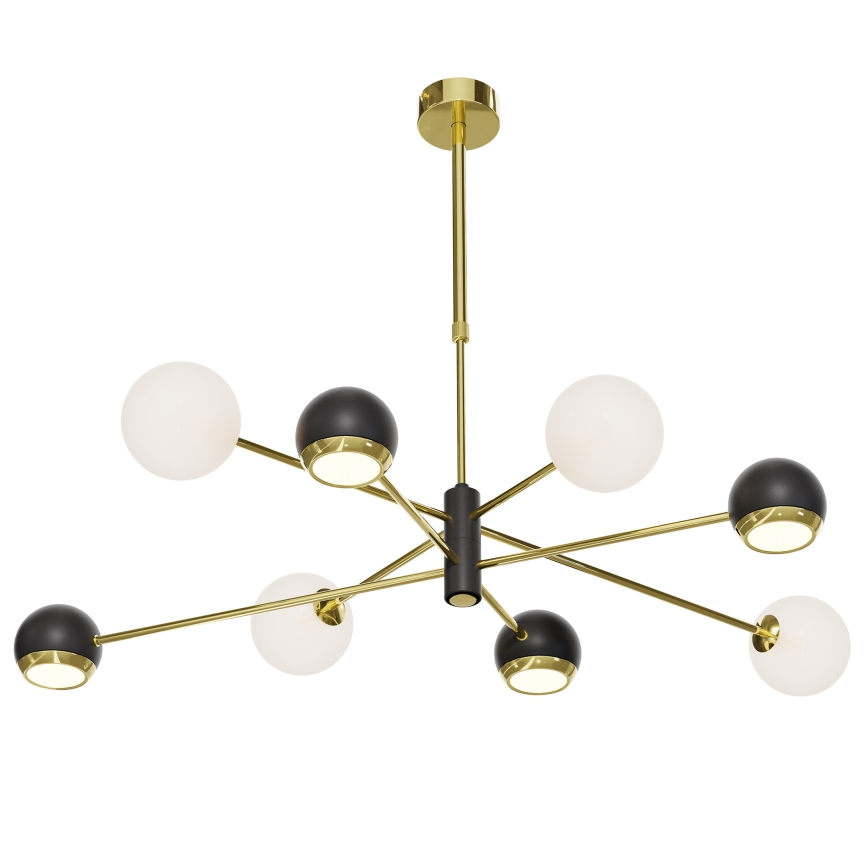 Jupiter 1971 - Lustru pe tijă MOKA 4xGU10/10W/230V + 4xG9/10W/230V auriu/negru/alb
