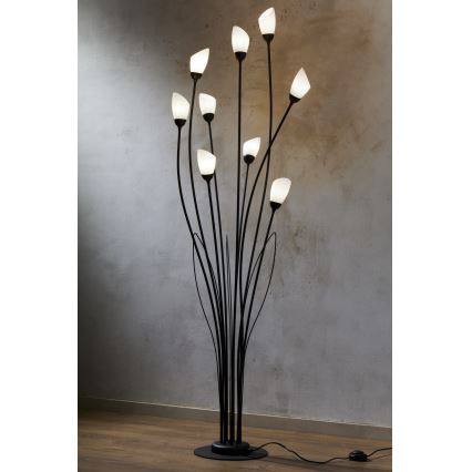 Jupiter 2058 - Lampă de podea GLORIOSA, 9 x G9, 14 W, 230 V, neagră