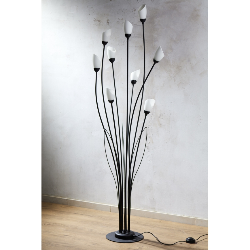 Jupiter 2058 - Lampă de podea GLORIOSA, 9 x G9, 14 W, 230 V, neagră