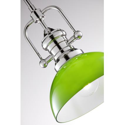 Jupiter 2071 - Lustră pe tijă PLATINO 1xE27/15W/230V verde/crom lucios