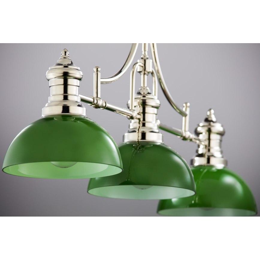 Jupiter 2072 - Lustră pe tijă PLATINO 3xE27/15W/230V verde/crom lucios