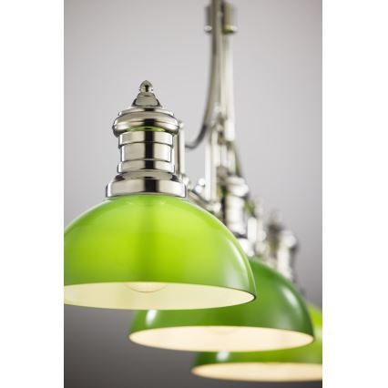 Jupiter 2072 - Lustră pe tijă PLATINO 3xE27/15W/230V verde/crom lucios
