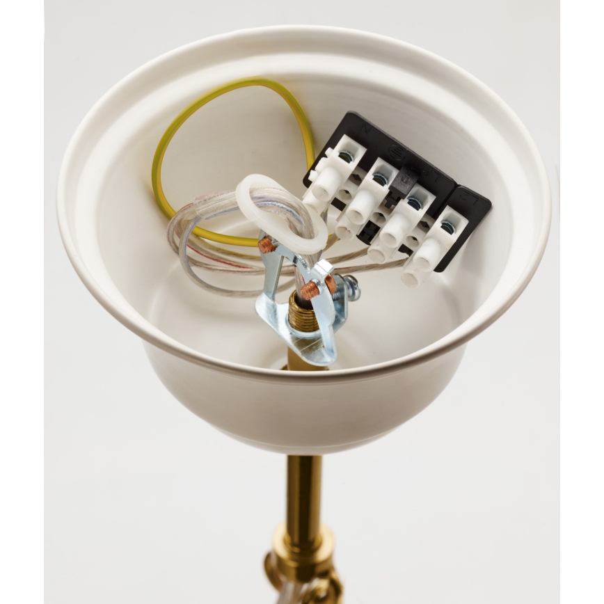 Jupiter 2084 - Candelabru pe lanț SAMBA, 5xE27/15W/230V, alb/auriu