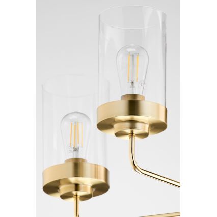 Jupiter 2087 - Lustru cu tija RAMIREZ 3xE27/15W/230V auriu/negru