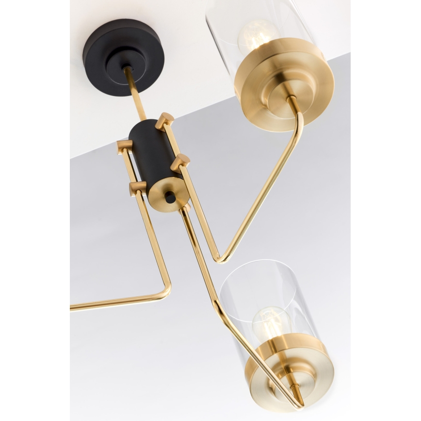 Jupiter 2087 - Lustru cu tija RAMIREZ 3xE27/15W/230V auriu/negru