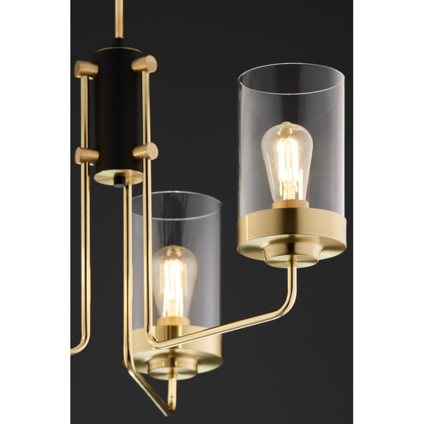 Jupiter 2087 - Lustru cu tija RAMIREZ 3xE27/15W/230V auriu/negru