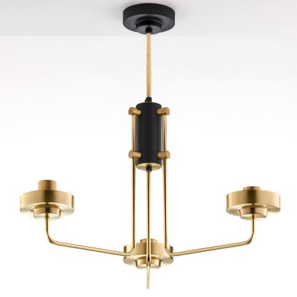 Jupiter 2087 - Lustru cu tija RAMIREZ 3xE27/15W/230V auriu/negru