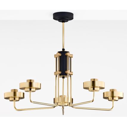 Jupiter 2088 - Lustră pe tijă RAMIREZ 5xE27/15W/230V auriu/negru