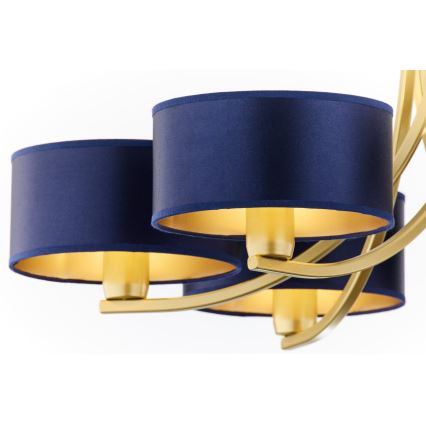 Jupiter 2095 - Candelabru ARTHUR cu lanț 6xE27/15W/230V albastru/auriu