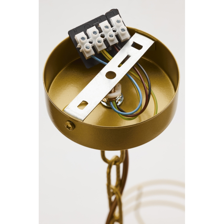 Jupiter 2098 - Lustru cu lanț ARTHUR 6xE27/15W/230V alb/auriu/decor marmură