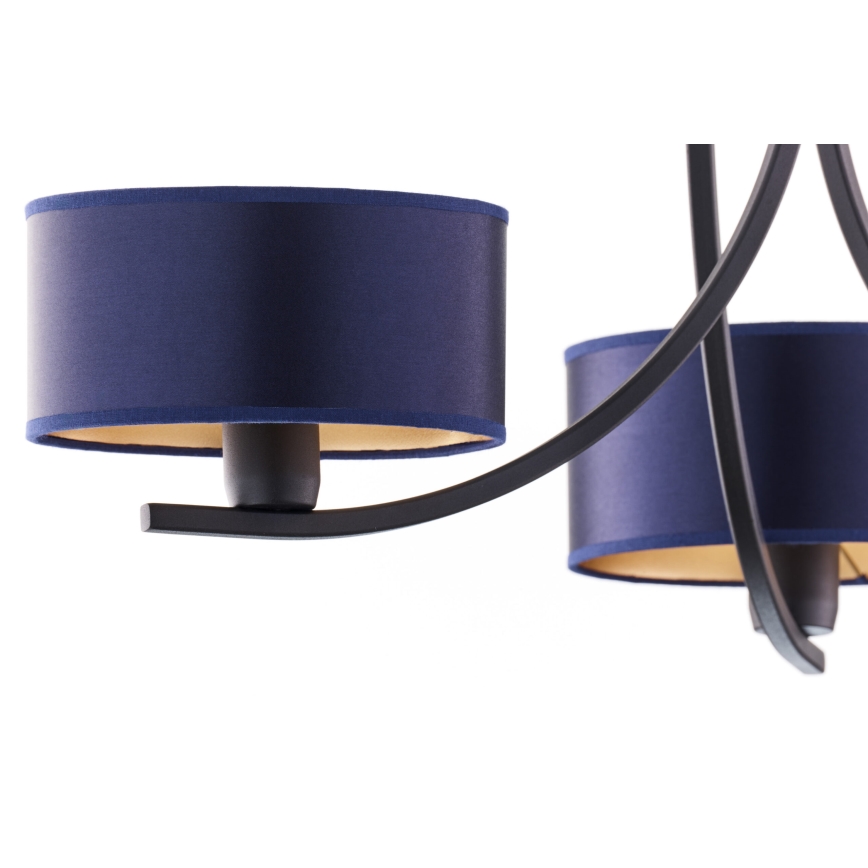 Jupiter 2099 - Lustră pe lanț ARTHUR 3xE27/15W/230V albastru/negru