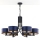 Jupiter 2102 - Candelabru cu lanț ARTHUR 6xE27/15W/230V albastru/negru
