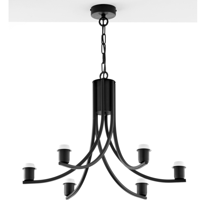 Jupiter 2102 - Candelabru cu lanț ARTHUR 6xE27/15W/230V albastru/negru