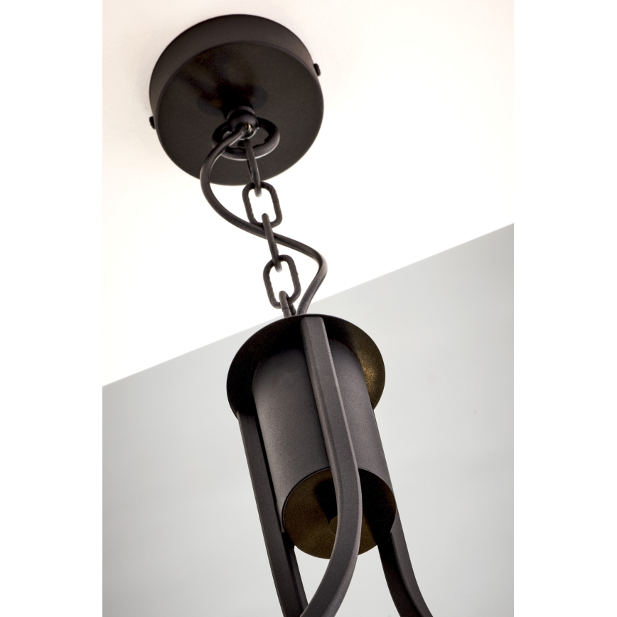 Jupiter 2103 - Lustru cu lanț ARTHUR 3xE27/15W/230V alb/negru/decor marmorat