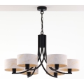 Jupiter 2105 - Candelabru suspendat pe lanț ARTHUR 6xE27/15W/230V alb/negru/decor marmură