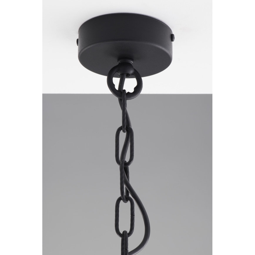 Jupiter 2105 - Candelabru suspendat pe lanț ARTHUR 6xE27/15W/230V alb/negru/decor marmură