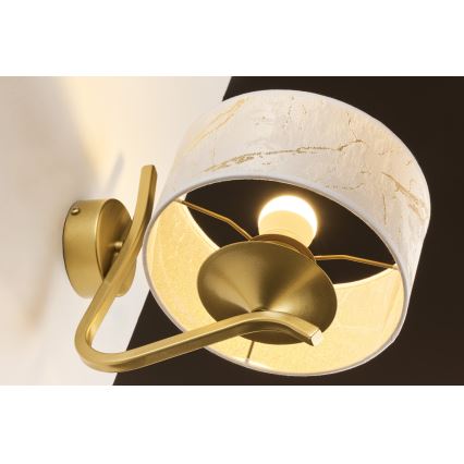 Jupiter 2111 - Aplică de perete KASZMIR 1xE27/15W/230V alb/auriu/decor de marmură