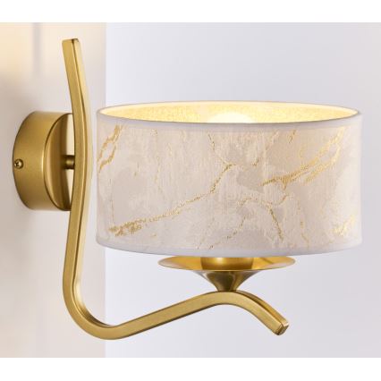 Jupiter 2111 - Aplică de perete KASZMIR 1xE27/15W/230V alb/auriu/decor de marmură