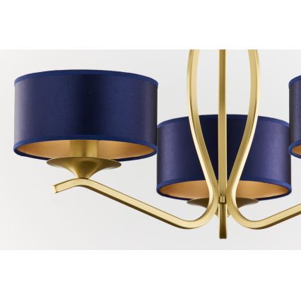Jupiter 2113 - Lustră pe tijă KASZMIR 3xE27/15W/230V albastru/auriu