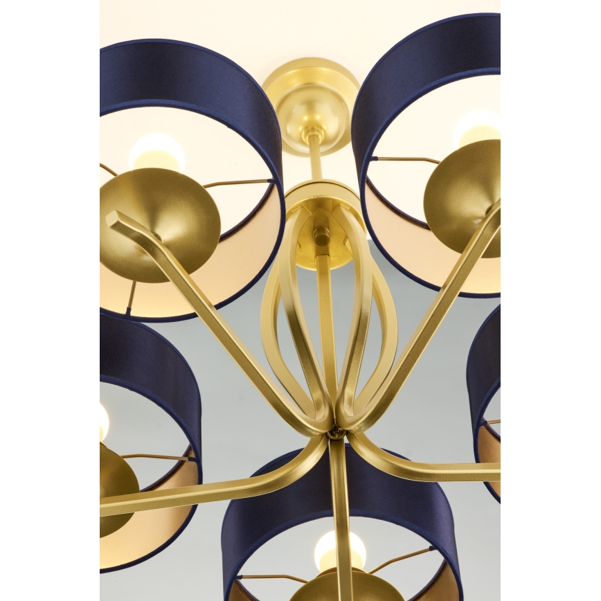 Jupiter 2114 - Candelabru pe tijă KASZMIR 5xE27/15W/230V albastru/auriu