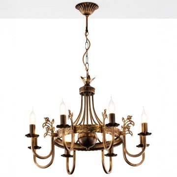 Jupiter 225 - KO 8 - Candelabru KORONA suspendat pe lanț, 8xE14/40W/230V