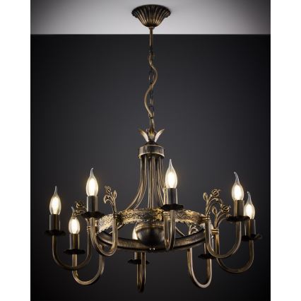 Jupiter 225 - KO 8 - Candelabru KORONA suspendat pe lanț, 8xE14/40W/230V