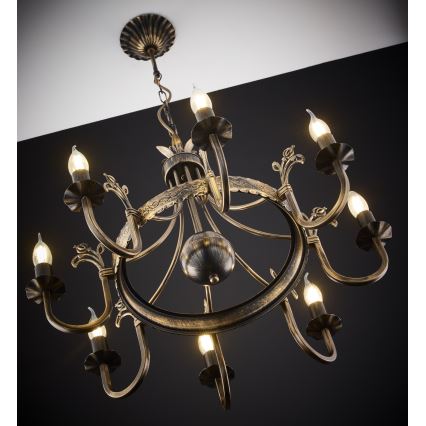 Jupiter 225 - KO 8 - Candelabru KORONA suspendat pe lanț, 8xE14/40W/230V