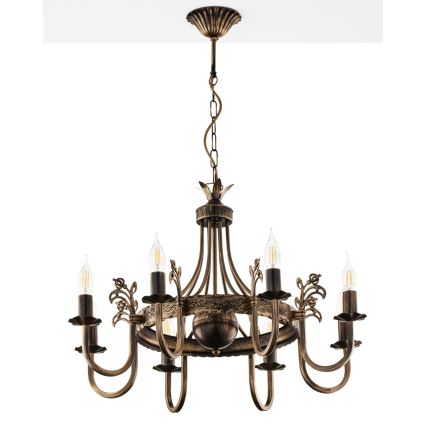 Jupiter 225 - KO 8 - Candelabru KORONA suspendat pe lanț, 8xE14/40W/230V