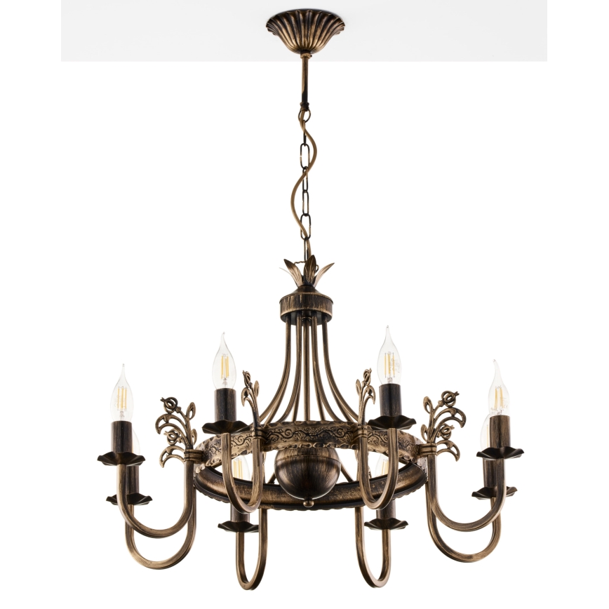 Jupiter 225 - KO 8 - Candelabru KORONA suspendat pe lanț, 8xE14/40W/230V