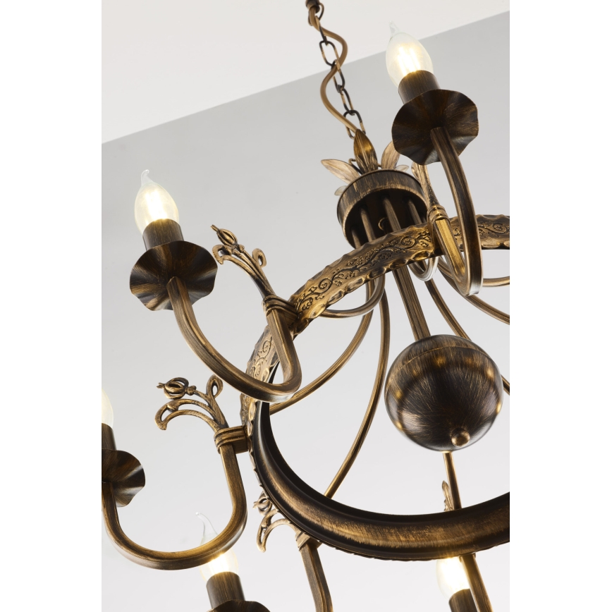 Jupiter 225 - KO 8 - Candelabru KORONA suspendat pe lanț, 8xE14/40W/230V